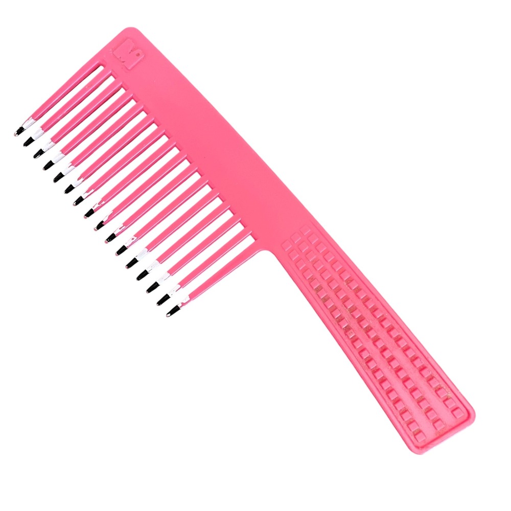 Vtg 80s/90s MEBCO Pink white Dipped Wide Tooth Comb Handle 9"